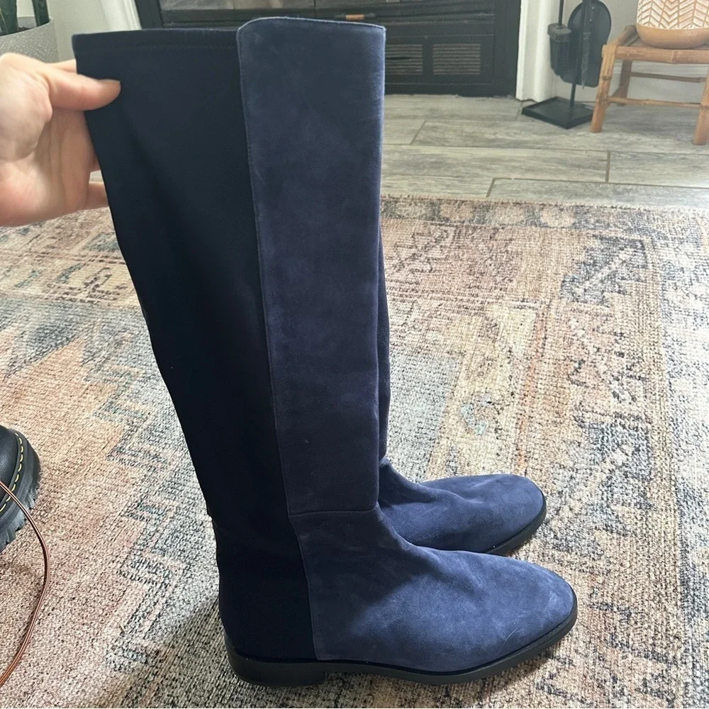 Stuart Weitzman Navy Suede Boots sz 11.5